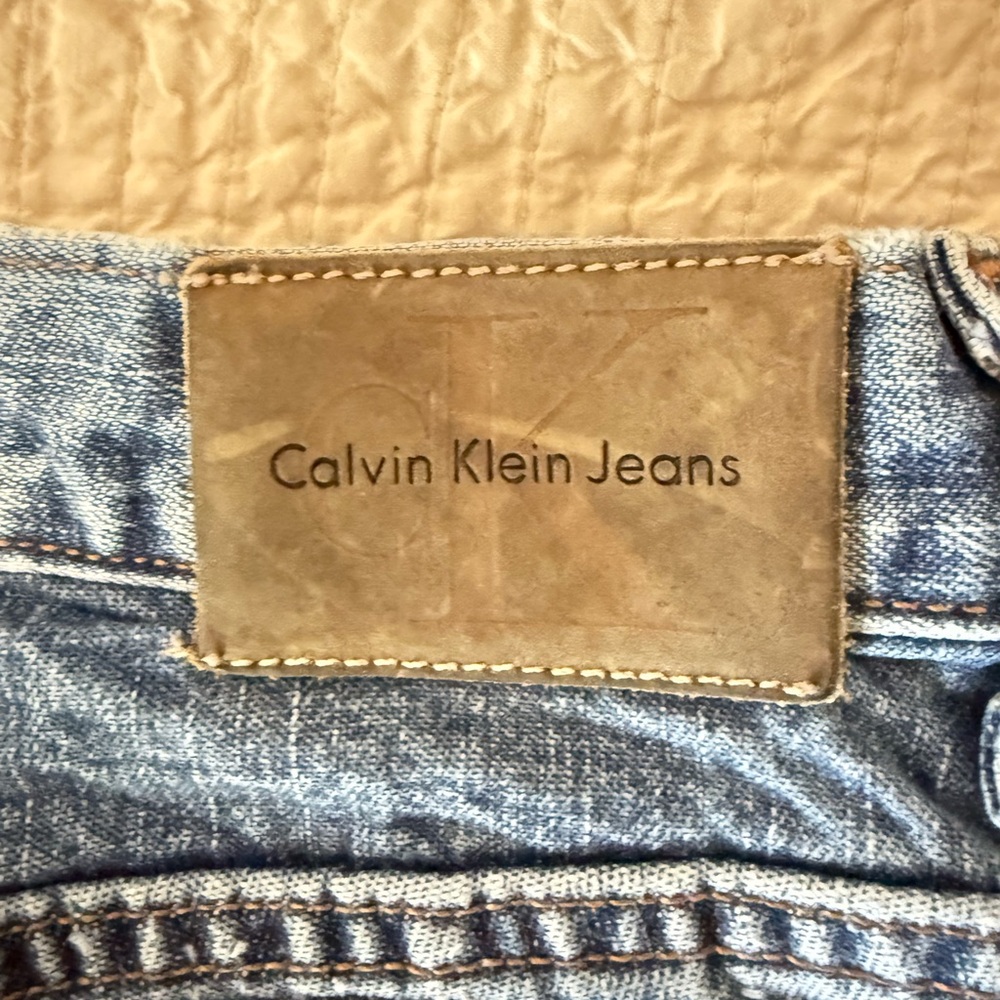 Calvin Klein Vintage Y2K Flare Doublestone Mid-Rise Cotton Denim Jeans Size 6 - Picture 5 of 9